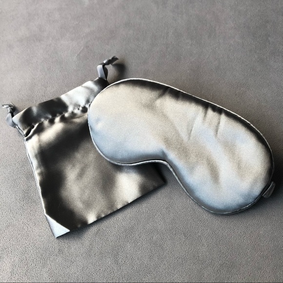 Other - Silver Grey Sleep Mask with Drawstring Bag ~ Brand New!